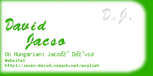 david jacso business card